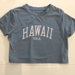 Blue T-Shirt with 'Hawaii U.S.A.' Print